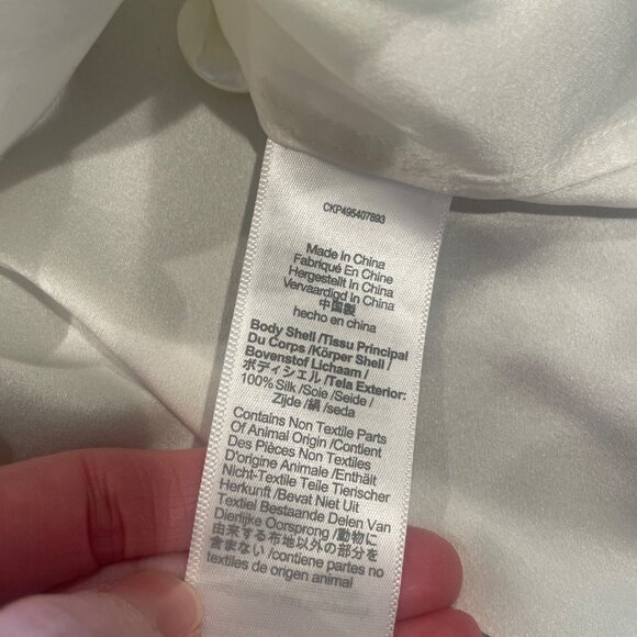 Madewell Women's Sz XL Silk Utility-Pocket Button-Up Shirt Off-White NU463 - Picture 11 of 12